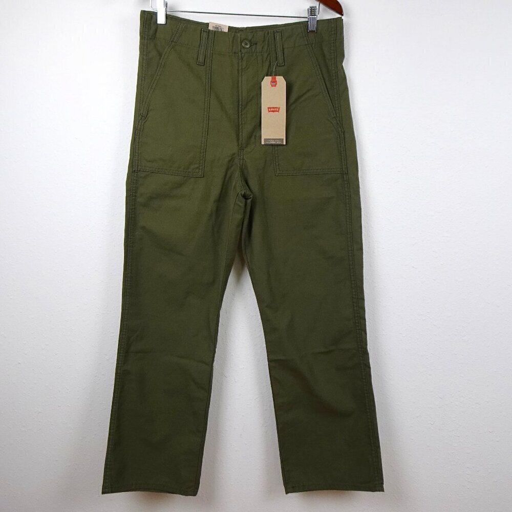 Levi's Ribcage Straight Pants Women's Size 31x29 Green Canvas